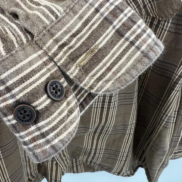 Bob Timberlake heavyweight flannel shirt outdoor cabincore work brown XL - Picture 8 of 12